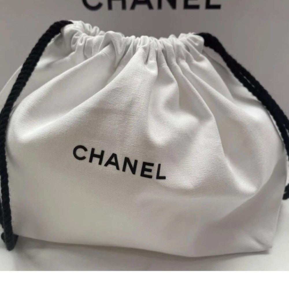 CHANEL Beauty Small Organic Cotton Drawstring Dust Bag | 10"x6"x4" NEW AUTHENTIC